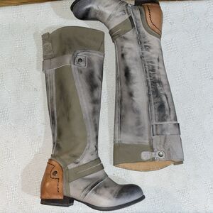 Kelsi Dagger Women’s Riding Boots Size 6 M Mottled Gray Leather Going out Party